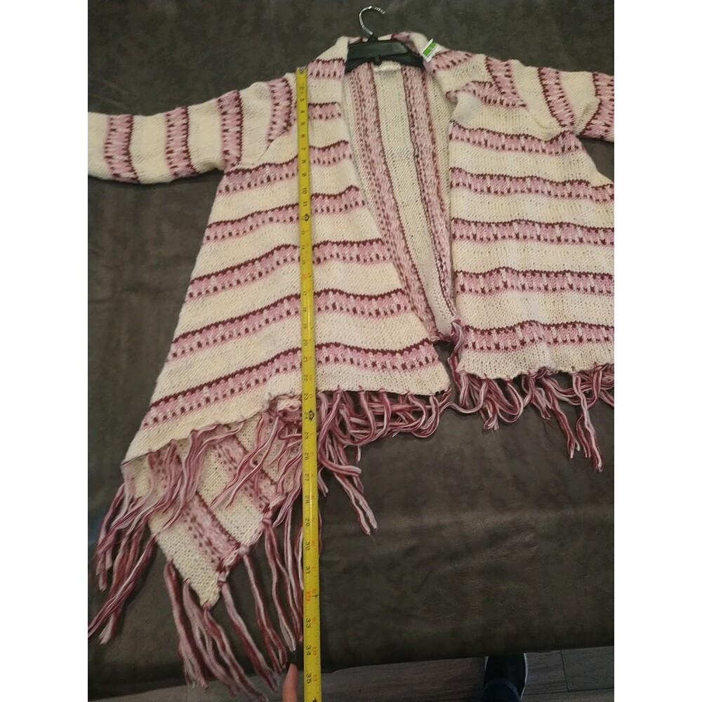 Venus Fringed Long Sleeve Open Cardigan Sm Boho Cottage Core Hippie Feminine - Picture 6 of 9